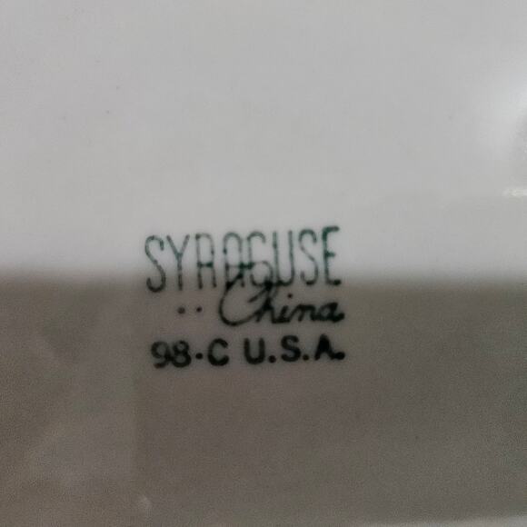 Syracuse China 8" White Plates with Orange Rim – Set of 3 – USA Made - Picture 4 of 6